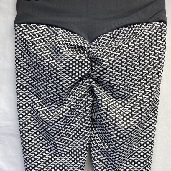 Anti-Cellulite Compression Scrunch Booty Yoga Leggings Women Medium Gray Stretch - Picture 7 of 12